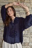 Sabo Boucle Flower Blouse Navy